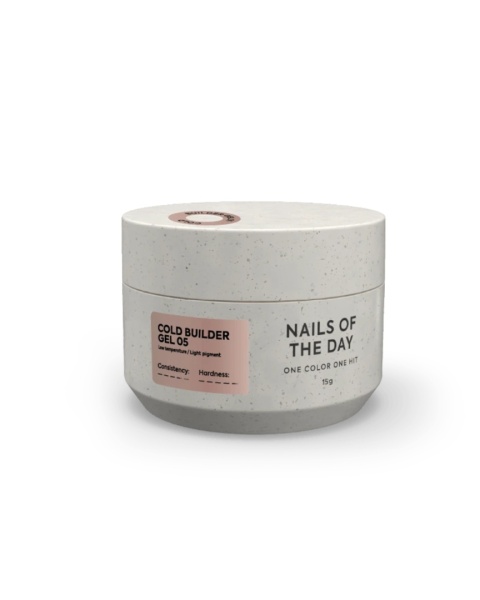 NAILSOFTHEDAY Cold Builder gel 05 – niskotemperaturowy żel budujący o ciepłym karmelowym odcieniu, 15 ml